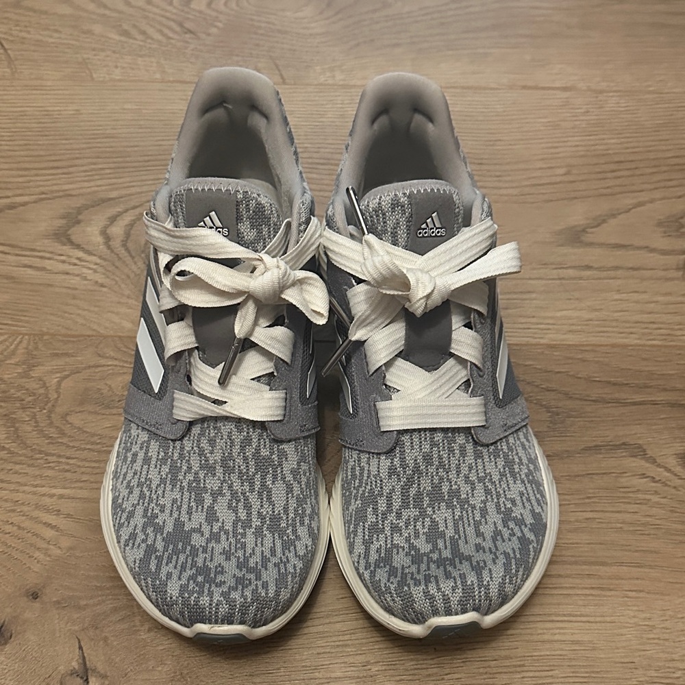 Adidas Knit Pattern Gray and White Shoes